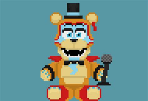 Glamrock Freddy Plush Pixel Art