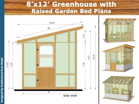 8 x 12 greenhouse plans with raised garden bed plans pdf etsy – Artofit