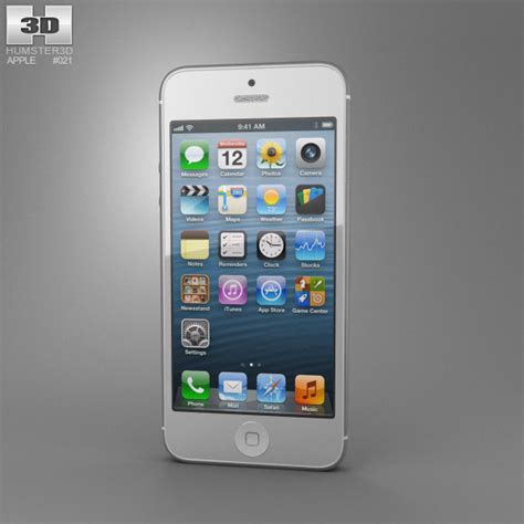 Apple iPhone 5 Blanco Modelo 3D Descargar Teléfonos on 3DModels org