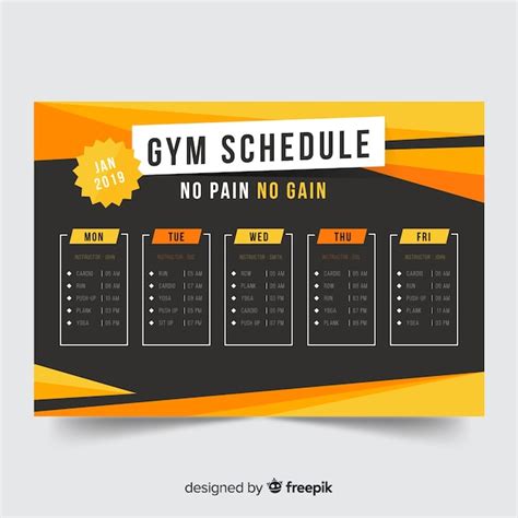 Template Workout Schedule | EOUA Blog