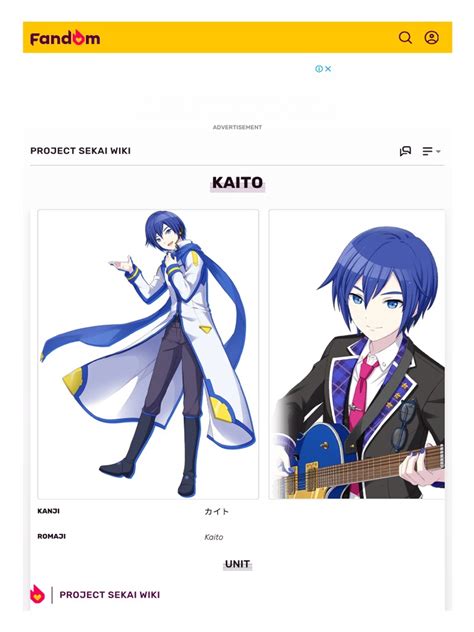 Kaito Project Sekai Wiki Fandom Pdf Japanese Subcultures