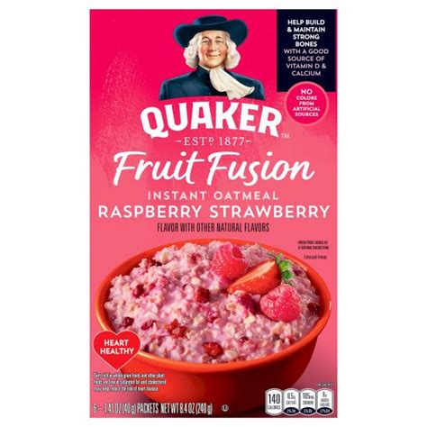 Quaker Fruit Fusion Instant Oatmeal Raspberry Strawberry Publix