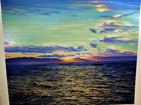 Lake Tahoe peaceful boat - David Maes Gallegos Artist