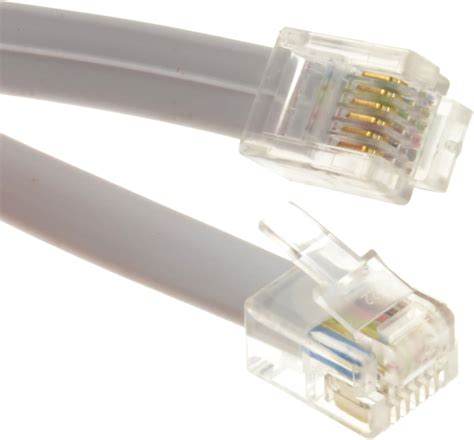 kenable Flat RJ12 6P6C to RJ12 6P6C Cable Plug to Plug (RJ11 with 6 ...