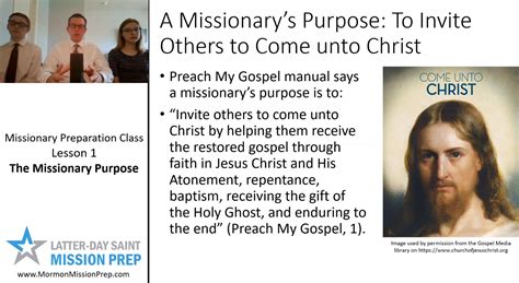 Mission Prep Class Lesson 1 The Missionary Purpose Video And