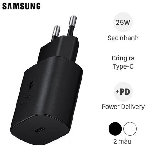 Bộ Adapter sạc kèm cáp Type C Type C PD 25W Samsung EP TA800 Trắng