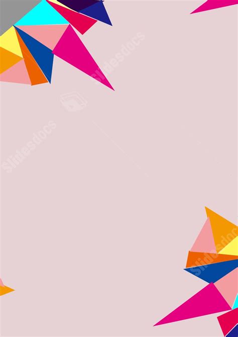 Colorful Polygonal Geometric Design Page Border Background Word ...