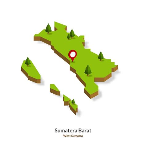 Premium Vector Isometric Map Of West Sumatra Province Indonesia