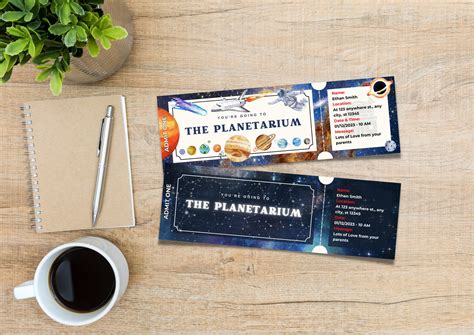 Editable Planetarium Ticket Template, Printable Planetarium Voucher