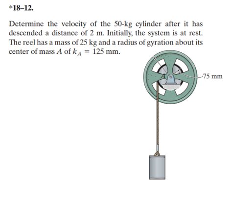 Solved Determine The Velocity Of The Kg Cylinder Chegg