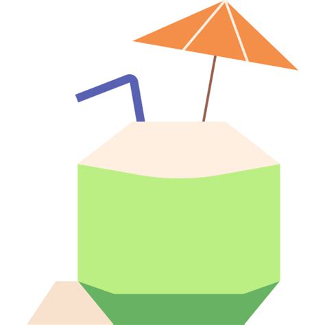 Cocktail Coconut Drink Fruit Juice Summer Tropical Icon Free