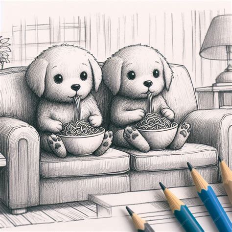 Premium Photo | Sketch of cute animals