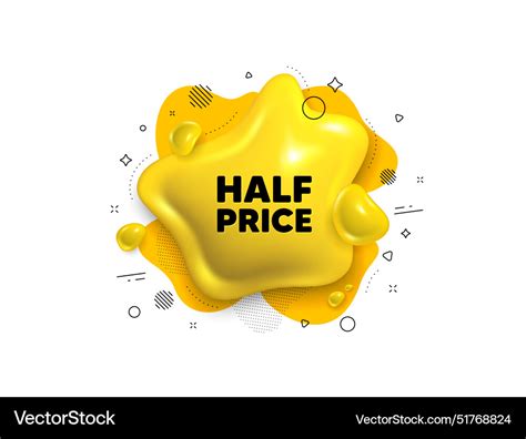 Half Price Tag Special Offer Sale Sign Abstract Vector Image