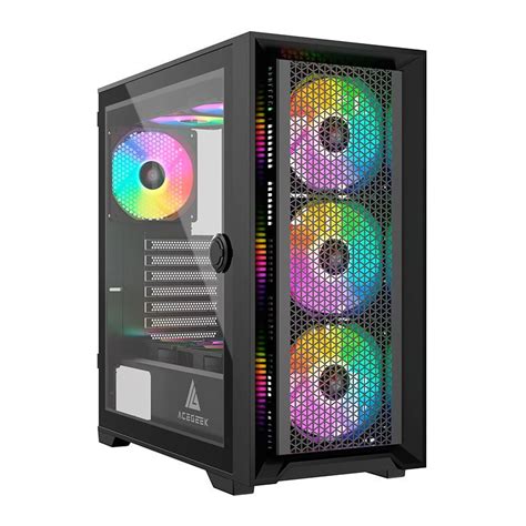 Gabinete Gamer Acegeek Tempest A370 Mid Tower Lateral De Vidro Preto