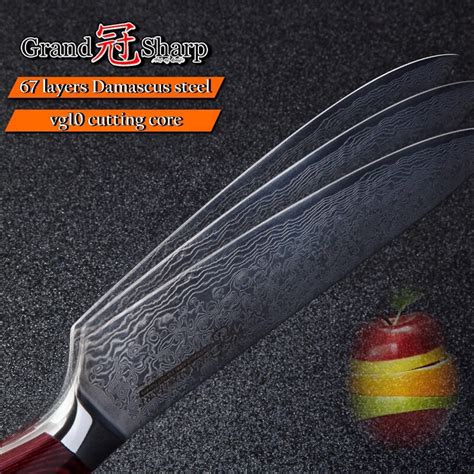 Cuchillo De Cocina De Damasco Vg Utensilio De C Grandado