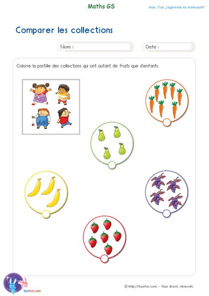 Exercices Maths GS Maternelle Grande Section Jeux Fiches PDF