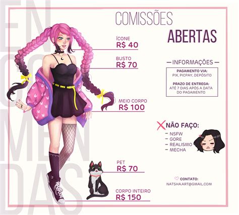 naty Comissões abertas on Twitter COMISSÕES ABERTAS Oi gente Abri