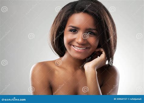 Beautiful Woman With Her Shoulders Naked Closeup Stock Image Image Of