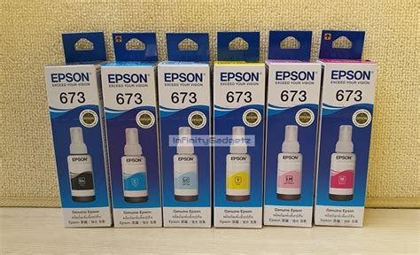 Genuine Epson 673 Ink Set Six Colors For L800 L805 L810 L850 L1800