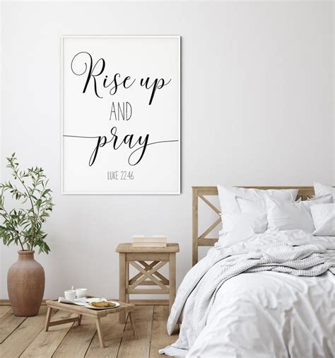 Rise Up And Pray Luke 22 46 Bible Verse Printable Wall Art Etsy