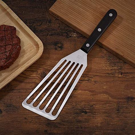 Yardwe Fish Spatula with Wooden Handle Stainless Steel Fish Spatula ...