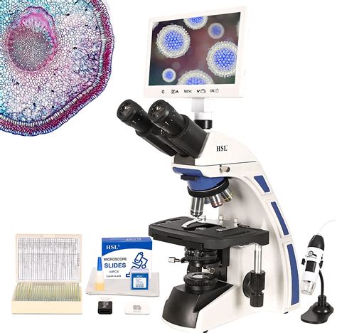 Amazon Hsl Trinocular Compound Microscope For Adults Professional