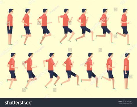 Running Man Animation 14 Frame Sequence Stock Vector (Royalty Free ...