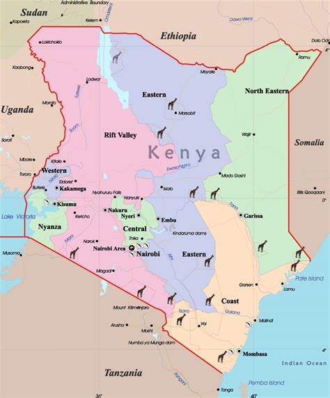 Detailed Map Of Kenya Kenya Africa Mapsland Maps Of The World