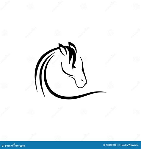 ícone Da Face De Cavalo E Símbolo Simples Plano Para O Logotipo Móvel