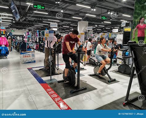 Interior View of Decathlon Sports Goods Store in Wuhan City Editorial ...