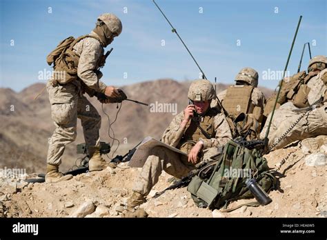 A Us Marine Corps Fire Support Team 1st Battalion 4th Marines Stock