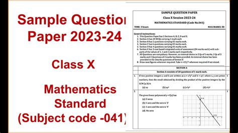 CBSE Class 10 Maths Standard Sample Question Paper 23 24 Maths SQP