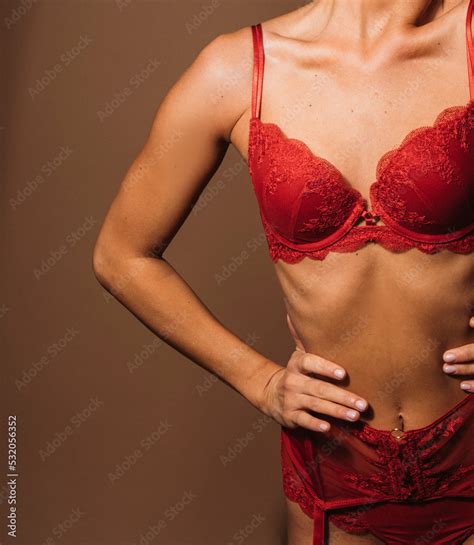 Sexy Red Lingerie Sexy Photo Sensual Erotica Sexual Red Bra Love Photo Beauty Stock