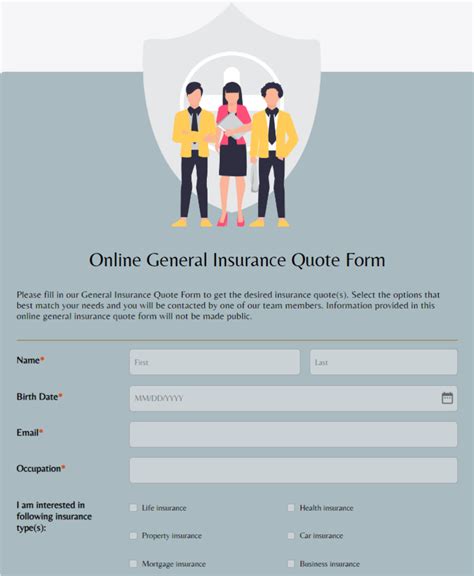 General Insurance Quote Form Template 123formbuilder