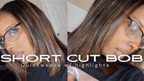 Short Cut Quick Weave Bob With Layers And Highlights Beginner Friendly Youtube