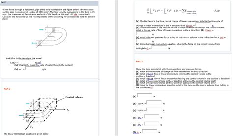 Solved Part 1 Water Flows Through A Horizontal Pipe Bend As