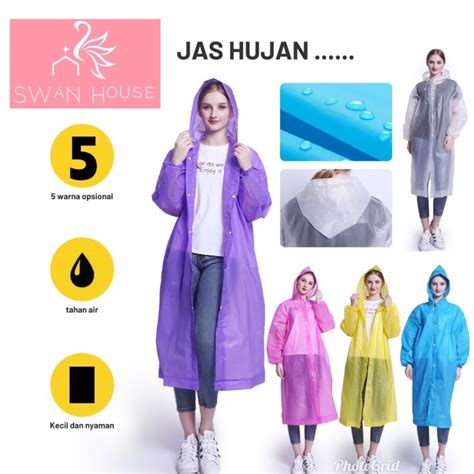 Jual Jas Hujan Eva Original Untuk Dewasa Transparan Unisex Model