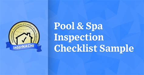 Pool And Spa Inspection Checklist Sample Internachi®