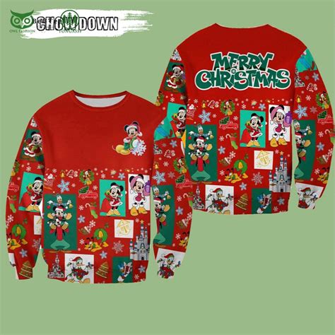 Mickey Mouse Minnie Donald Pattern Disney Characters Ugly Christmas