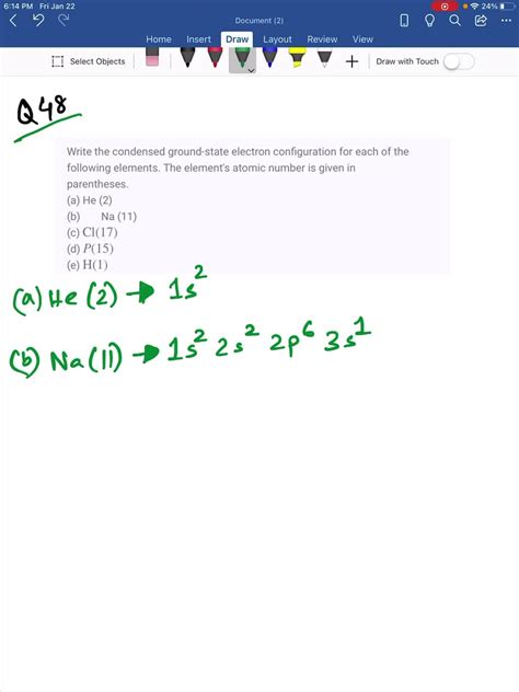 Solved Write The Condensed Ground State Electron Configuration For Each Ofthe Following