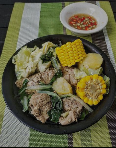homemade pork nilaga  corn cabbage pechay potato  pork
