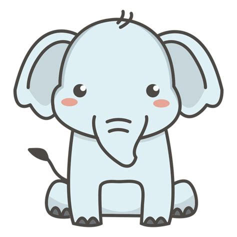 Happy Elephant Sitting Flat Transparent Png And Svg Vector File