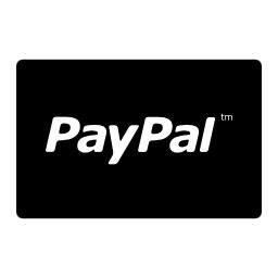 PayPal logo in rectangular black card