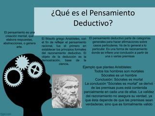 Habilidades Del Pensamiento Enfocado Al Pensamiento Deductivo Ppt