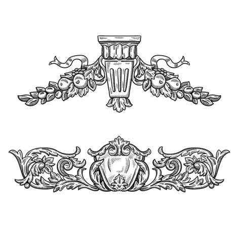 Heraldic Vintage Decorative Element Isolated Object On White