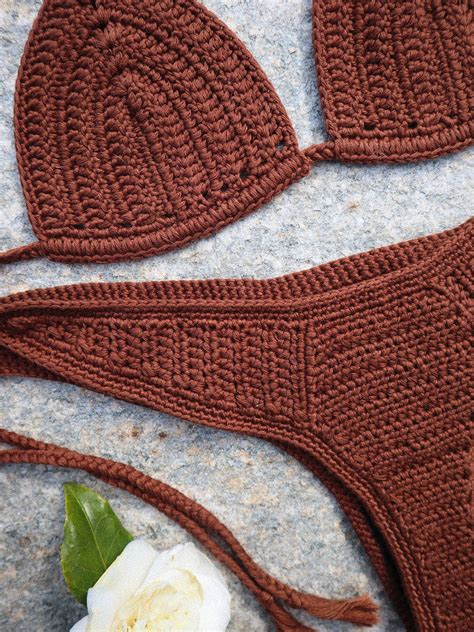HANDMADE CROCHET BIKINI Set In 100 Cotton Custom Made Summer Swimwear Beachwear Swimsuit