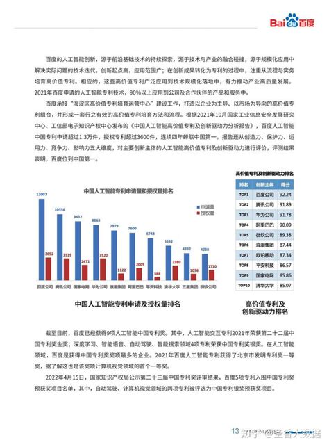 2022百度人工智能专利白皮书（附下载） 知乎