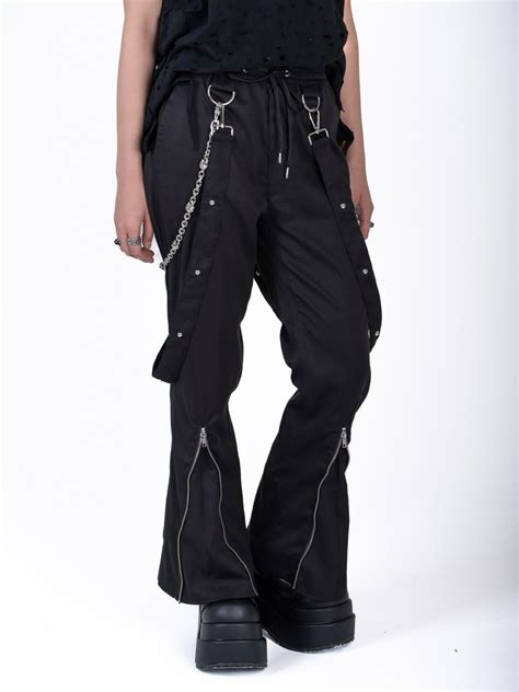 【bizarre Maiden】strap Zipper Flared Pants 2color Our Brandbizarre