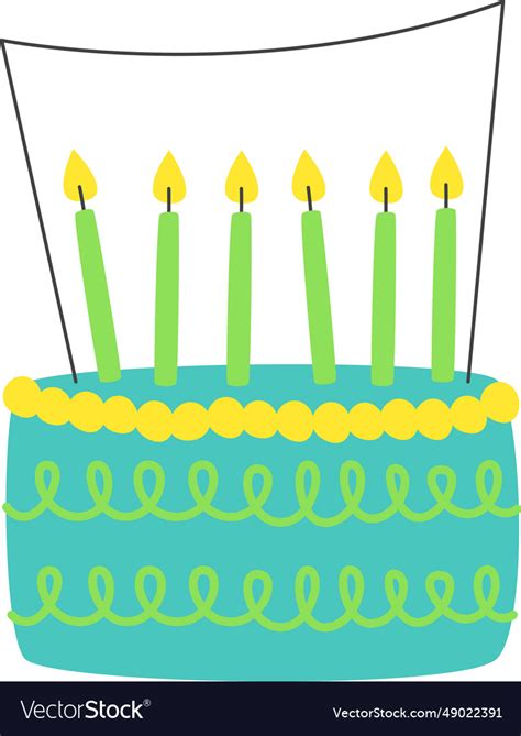 Cute Happy Birthday Cake Royalty Free Vector Image