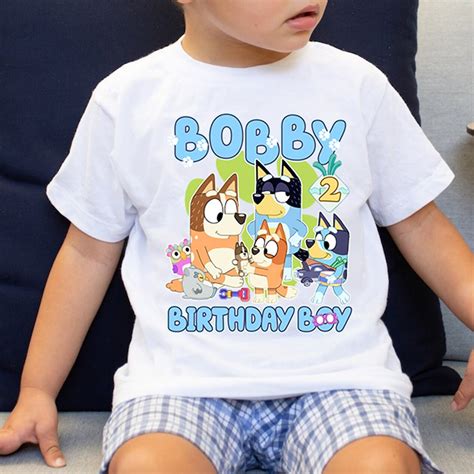 Custom Bluey Birthday Boy Shirt, Personalized Bluey Birthday - Inspire ...